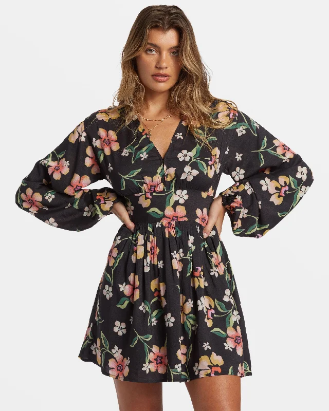 Halter Neck Women Dress to Show Off the Shoulders and NecklineHalter Neck Women Dress to Show Off the Shoulders and NecklineNight Bloom Mini Dress - Black Sands