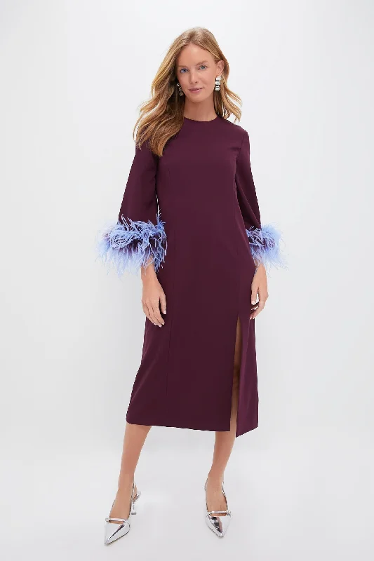 Plus Size Women Dress with a Flattering A - Line Cut for Comfort and StylePlus Size Women Dress with a Flattering A - Line Cut for Comfort and StyleOxblood Feather Eleanor Dress