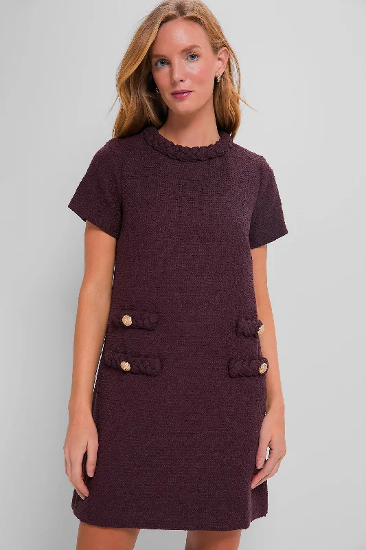 Sleeveless Women Dress in Bright Colors for Summer PartiesSleeveless Women Dress in Bright Colors for Summer PartiesOxblood Tweed Jackie Dress