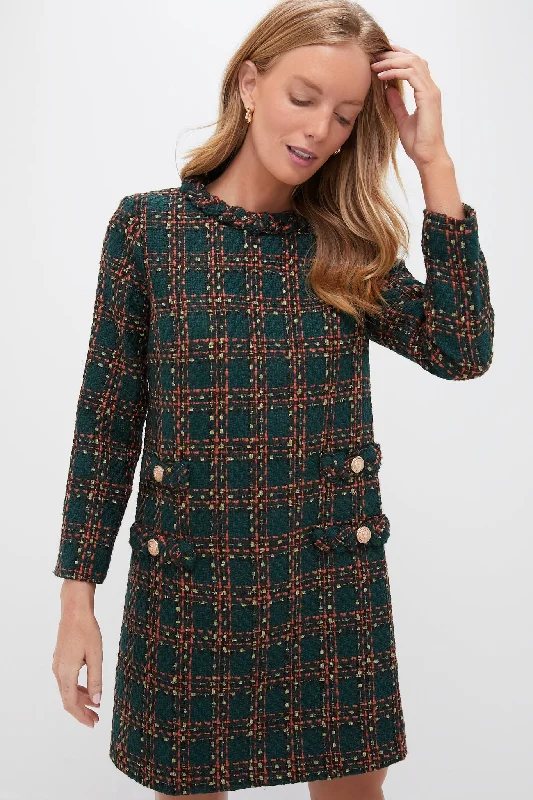 Shift Women Dress with a Simple and Classic Design for Everyday WearShift Women Dress with a Simple and Classic Design for Everyday WearPersimmon Check Tweed Long Sleeve Jackie Dress