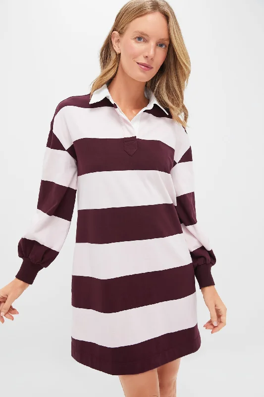 Backless Women Dress for a Sexy and Alluring Look at Evening EventsBackless Women Dress for a Sexy and Alluring Look at Evening EventsPink and Winetasting Stripe Baker Rugby Dress