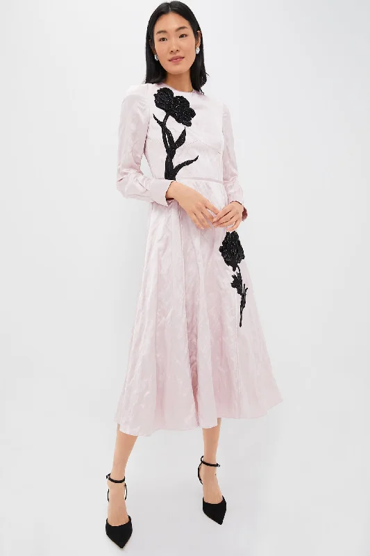 Shift Women Dress with a Simple and Classic Design for Everyday WearShift Women Dress with a Simple and Classic Design for Everyday WearPink Long Sleeve Aline Embellished Midi Dress