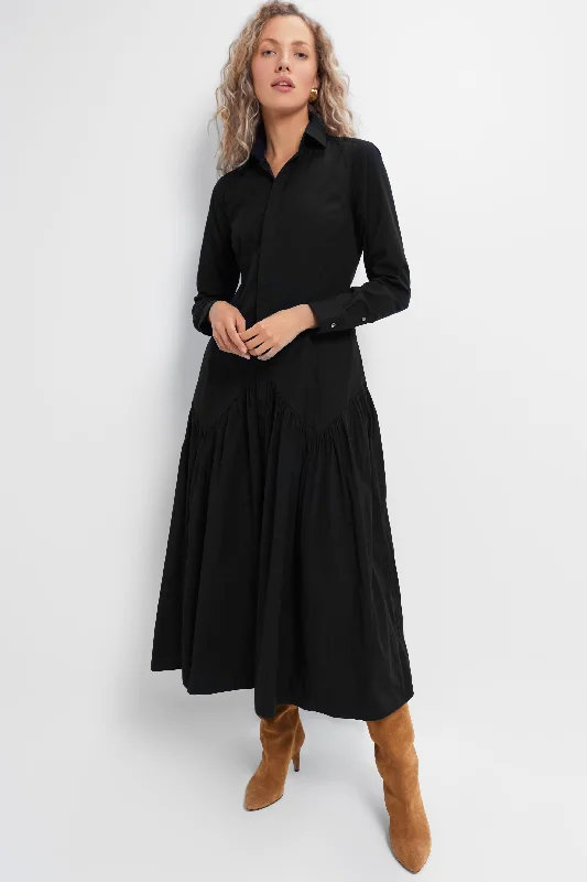 Long - Sleeve Women Dress in Velvet for a Luxurious Winter LookLong - Sleeve Women Dress in Velvet for a Luxurious Winter LookPolo Black Cotton Poplin Long Sleeve Day Dress