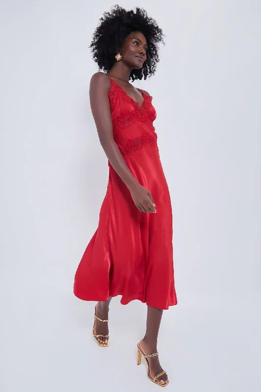 Mermaid - Style Women Dress with a Fitted Silhouette for Special OccasionsMermaid - Style Women Dress with a Fitted Silhouette for Special OccasionsRed Frankie Midi Dress