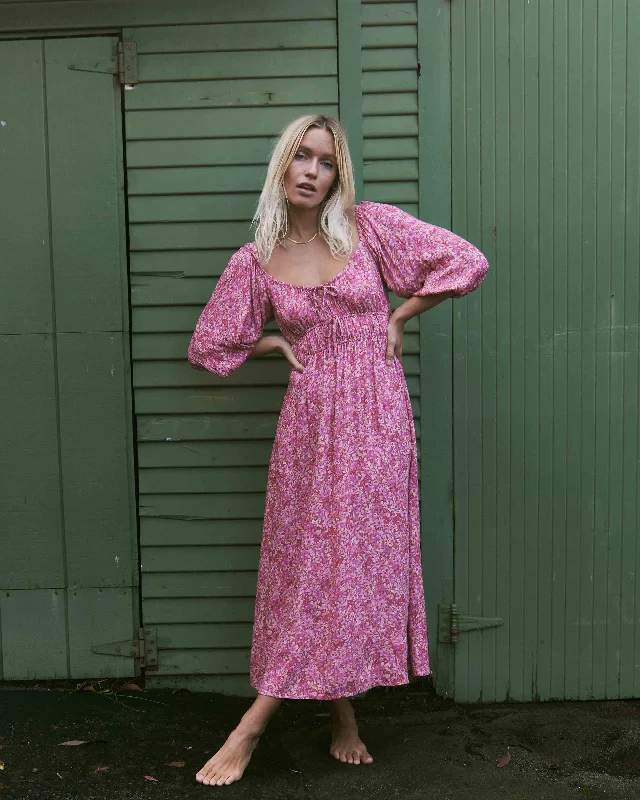 Off - the - Shoulder Women Dress for a Romantic and Feminine LookOff - the - Shoulder Women Dress for a Romantic and Feminine LookRosey Skies Midi Dress - Rosie