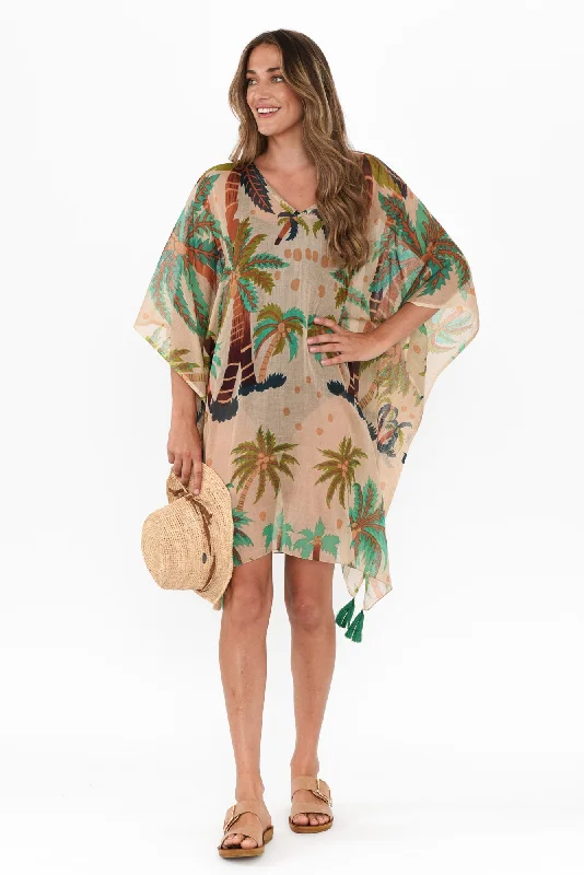 Lace - Embellished Women Dress for an Elegant and Sophisticated AppearanceStella Green Tropical Cotton Kaftan