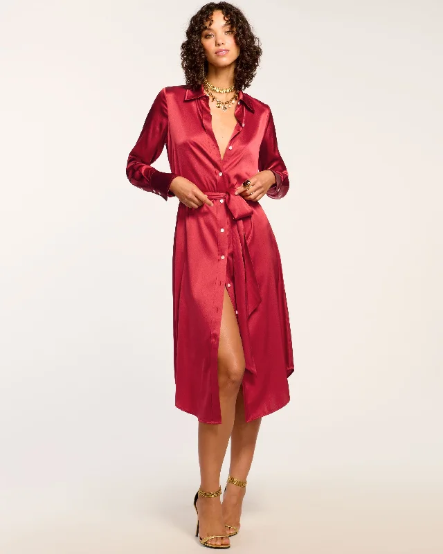 Ball Gown Women Dress with a Full Skirt for a Princess - like LookBall Gown Women Dress with a Full Skirt for a Princess - like LookVictoria Silk Button Down Midi Dress