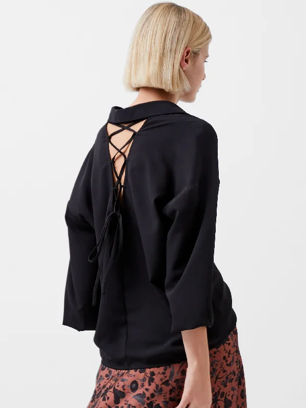 Mom jeans for a nostalgic and casual lookCapriana Crepe Tie Back Shirt