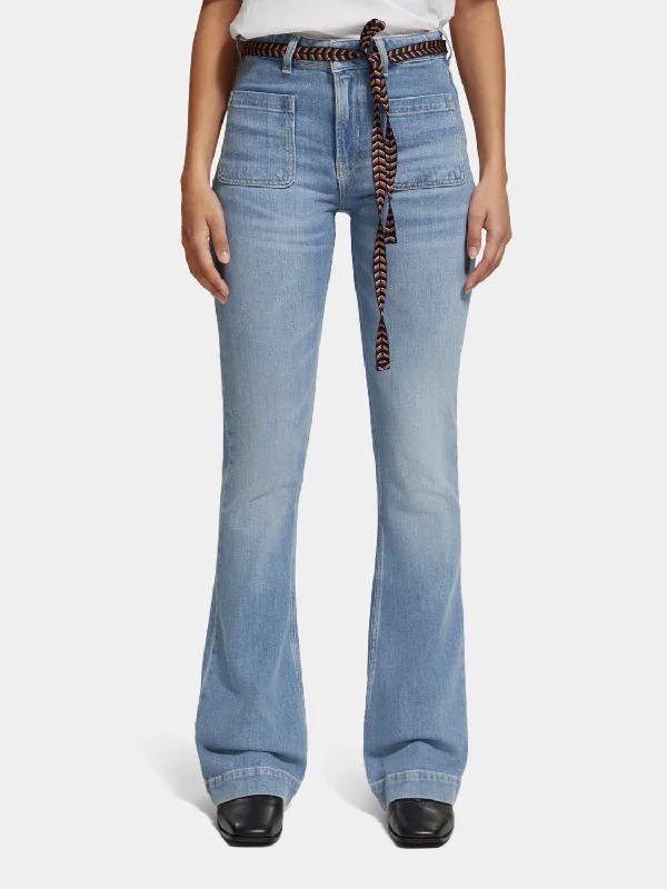 High - waisted women jeans for a flattering silhouetteCharm high-rise classic flared jeans