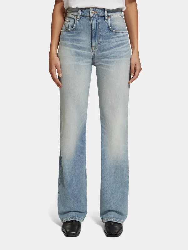 Acid - wash women jeans with a retro finishGlow high-rise bootcut jeans