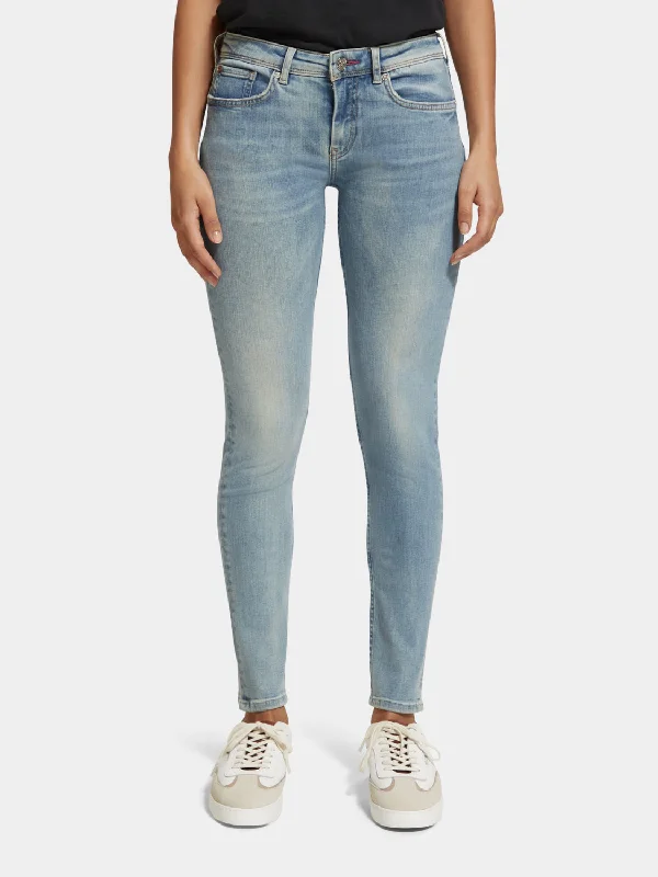 Ripped women jeans for a rebellious and fashion - forward styleLa Bohemienne mid-rise skinny-fit jeans