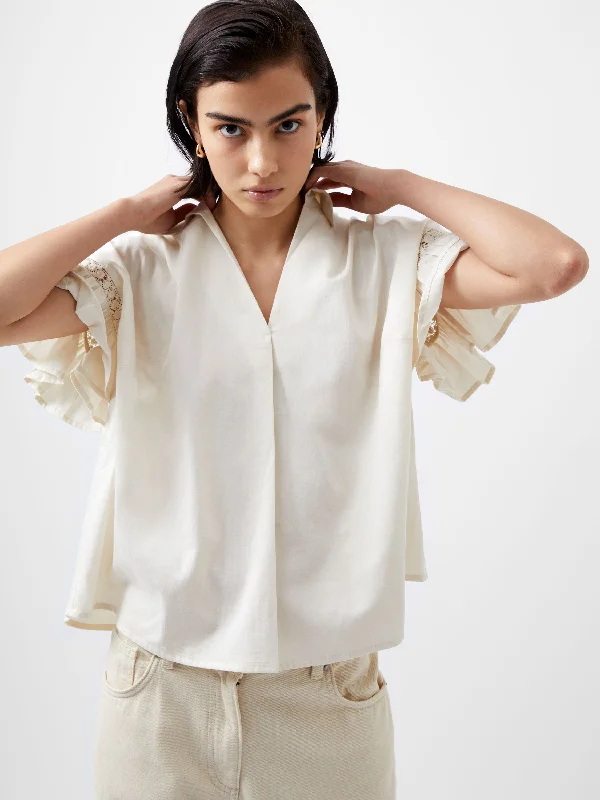 Dark - wash women jeans for a sophisticated and slimming effectSindey Cotton Short Sleeve Popover Shirt