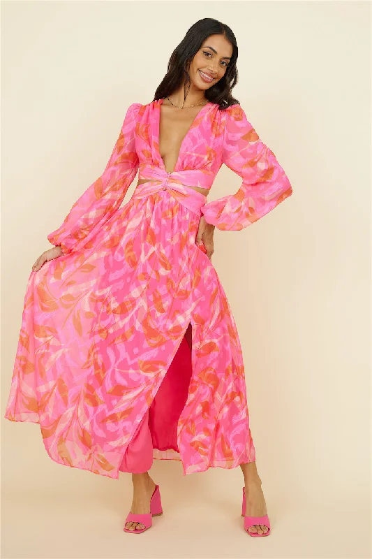 Ruffled Women Dress with Multiple Layers for a Playful and Girly StyleRuffled Women Dress with Multiple Layers for a Playful and Girly StyleAngel City Maxi Dress Pink