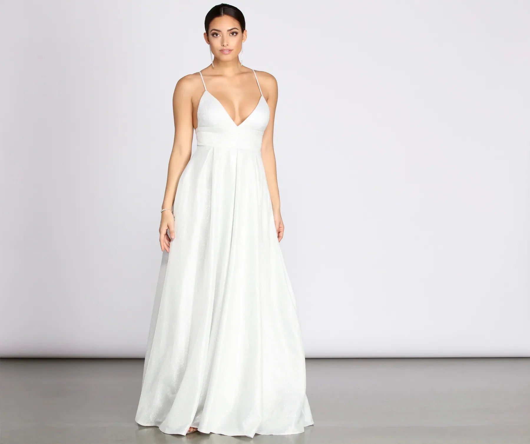 Ball Gown Women Dress with a Full Skirt for a Princess - like LookBall Gown Women Dress with a Full Skirt for a Princess - like LookAsta Glitter Lace Up Back A-Line Dress