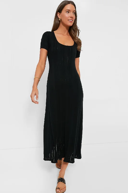 Lace - Embellished Women Dress for an Elegant and Sophisticated AppearanceLace - Embellished Women Dress for an Elegant and Sophisticated AppearanceBlack Pointelle Ryder Dress