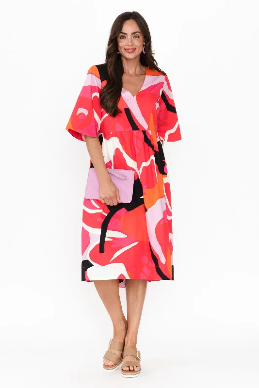 Maxi Women Dress with Floral Print for a Bohemian VibeMaxi Women Dress with Floral Print for a Bohemian VibeBrightside Pink Abstract Cotton Dress