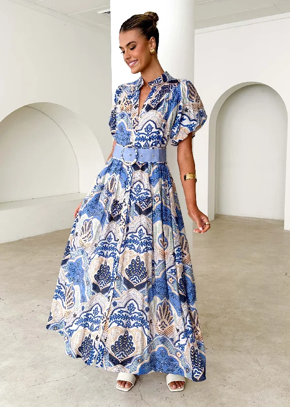 Mermaid - Style Women Dress with a Fitted Silhouette for Special OccasionsMermaid - Style Women Dress with a Fitted Silhouette for Special OccasionsCiroc Maxi Dress - Blue Paisley