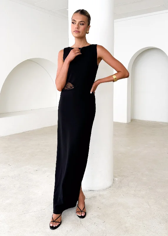 Printed Abstract Women Dress for a Modern and Artistic AppealPrinted Abstract Women Dress for a Modern and Artistic AppealLenon Maxi Dress - Black