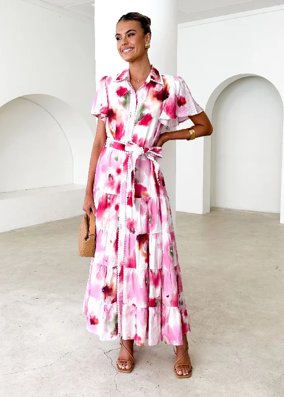 Backless Women Dress for a Sexy and Alluring Look at Evening EventsBackless Women Dress for a Sexy and Alluring Look at Evening EventsLeondra Maxi Dress - Pink Watercolour