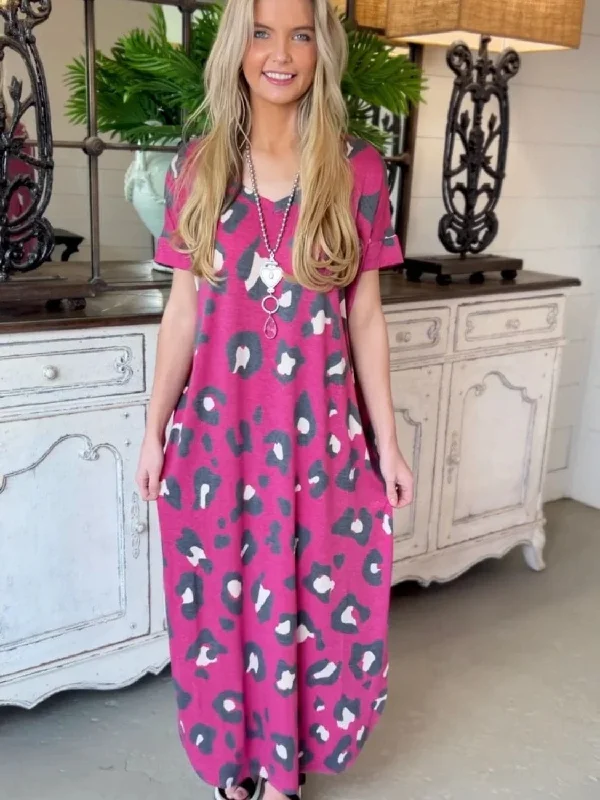 Off - the - Shoulder Women Dress for a Romantic and Feminine LookOff - the - Shoulder Women Dress for a Romantic and Feminine LookLeopard print maxi dress with slit