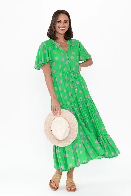 Halter Neck Women Dress to Show Off the Shoulders and NecklineHalter Neck Women Dress to Show Off the Shoulders and NecklineLishka Green Spot Tie Dress