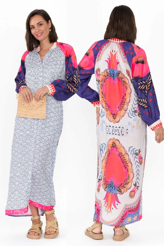 Plus Size Women Dress with a Flattering A - Line Cut for Comfort and StylePlus Size Women Dress with a Flattering A - Line Cut for Comfort and StyleMaeva Navy Geo Shirt Dress