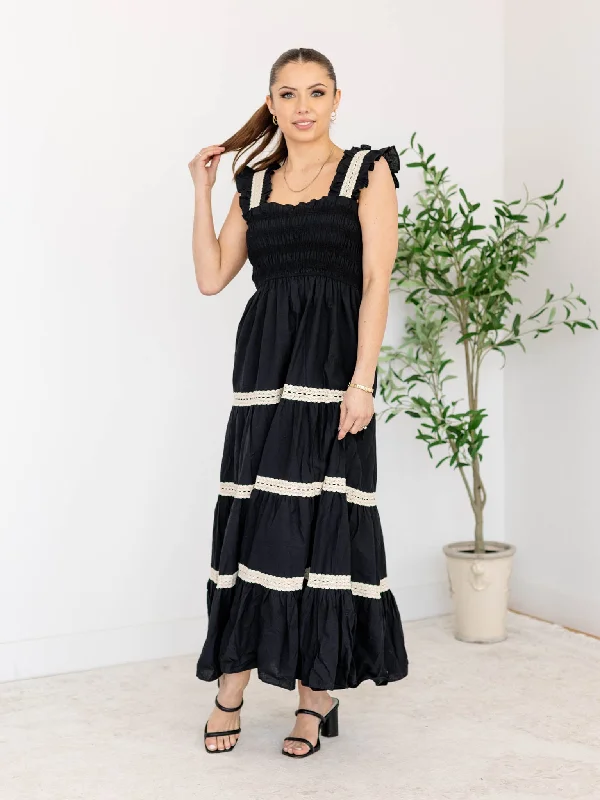 Mini Women Dress with a Short Hem for a Young and Trendy StylePINCH Sleeveless Tiered Maxi Dress