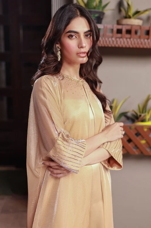 Wrap - Style Women Dress with Adjustable Fit for All Body TypesWrap - Style Women Dress with Adjustable Fit for All Body TypesRose Gold Hand-Embroidered Shrug Set