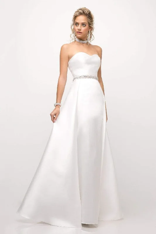 Ball Gown Women Dress with a Full Skirt for a Princess - like LookCinderella Divine - UT253 Strapless Mikado Crystal Beaded Belt Gown