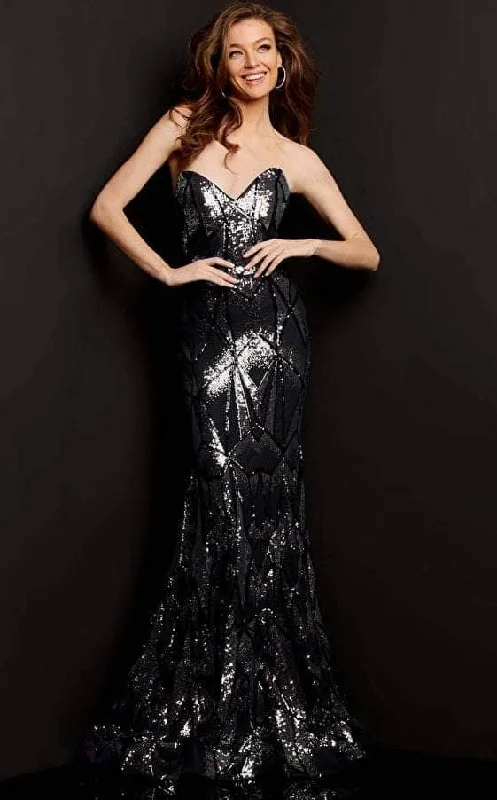 Wrap - Style Women Dress with Adjustable Fit for All Body TypesJovani - 05100 Strapless V-Neck Sequin Embellished Mermaid Gown