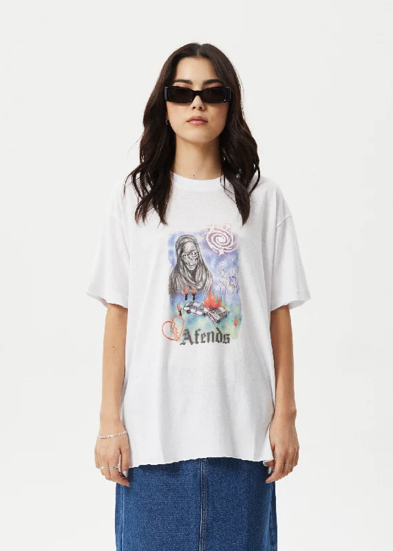 Striped Women T Shirt in a Classic PatternStriped Women T Shirt in a Classic PatternAFENDS Womens Nirvana - Oversized Tee - White