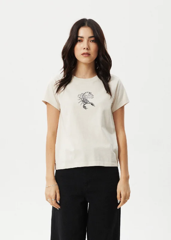 Crew Neck Women T Shirt with a Timeless DesignCrew Neck Women T Shirt with a Timeless DesignAFENDS Womens Scorpio - Regular Tee - Moonbeam