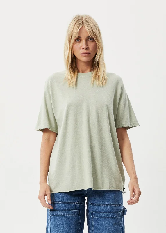 Embroidered Women T Shirt with Intricate DetailsAFENDS Womens Slay - Oversized Tee - Eucalyptus