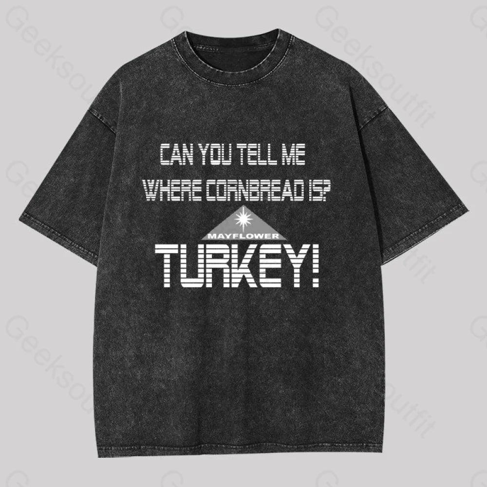 Tie - Dye Women T Shirt with a Bohemian VibeTie - Dye Women T Shirt with a Bohemian VibeCornbread? Turkey! Geek Washed T-shirt