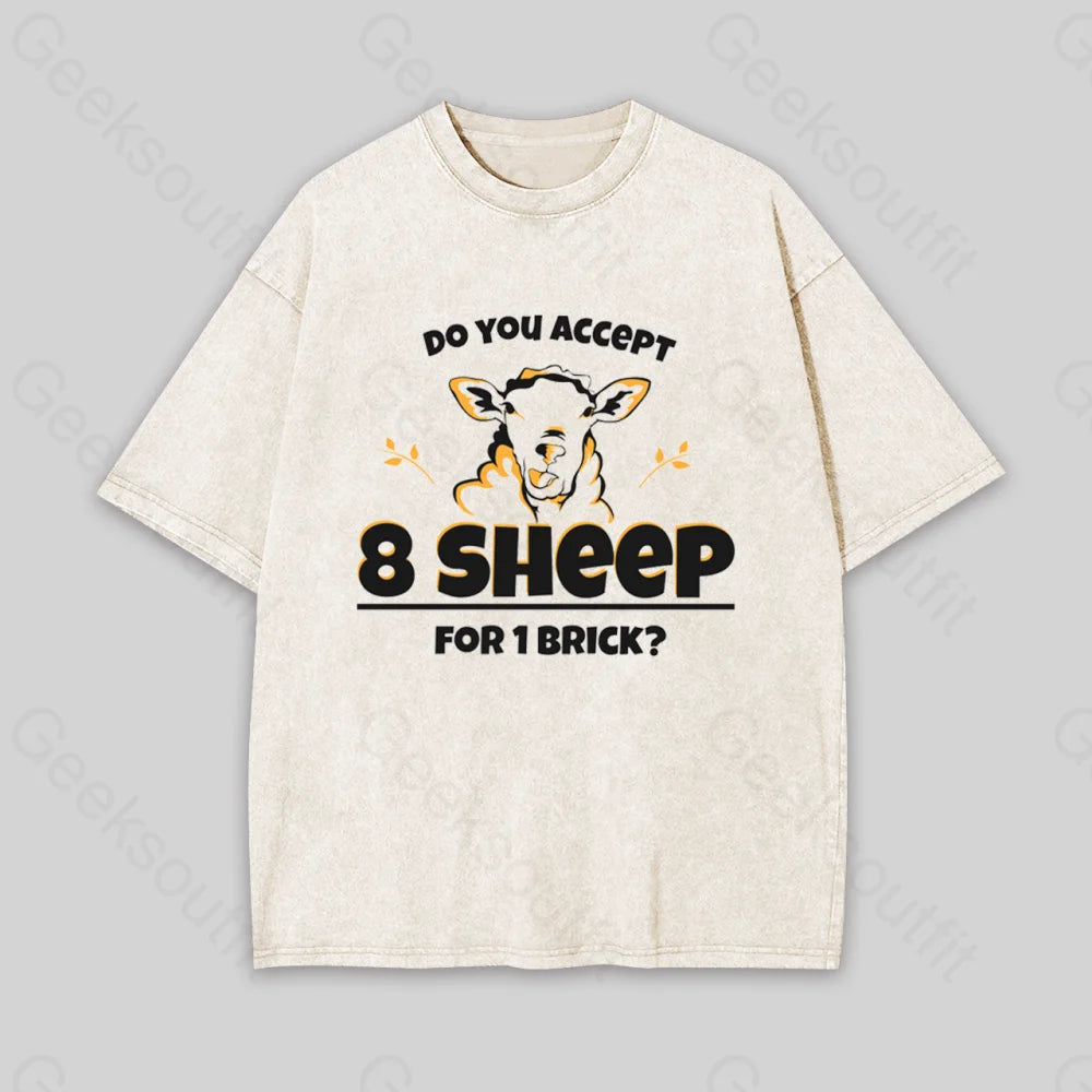 Striped Women T Shirt in a Classic PatternDo you Accept 8 Sheep Geek Washed T-shirt