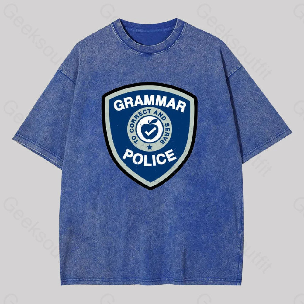 Moisture - Wicking Women T Shirt for Active LifestylesMoisture - Wicking Women T Shirt for Active LifestylesGrammar Police Badge Funny Saying Washed T-shirt