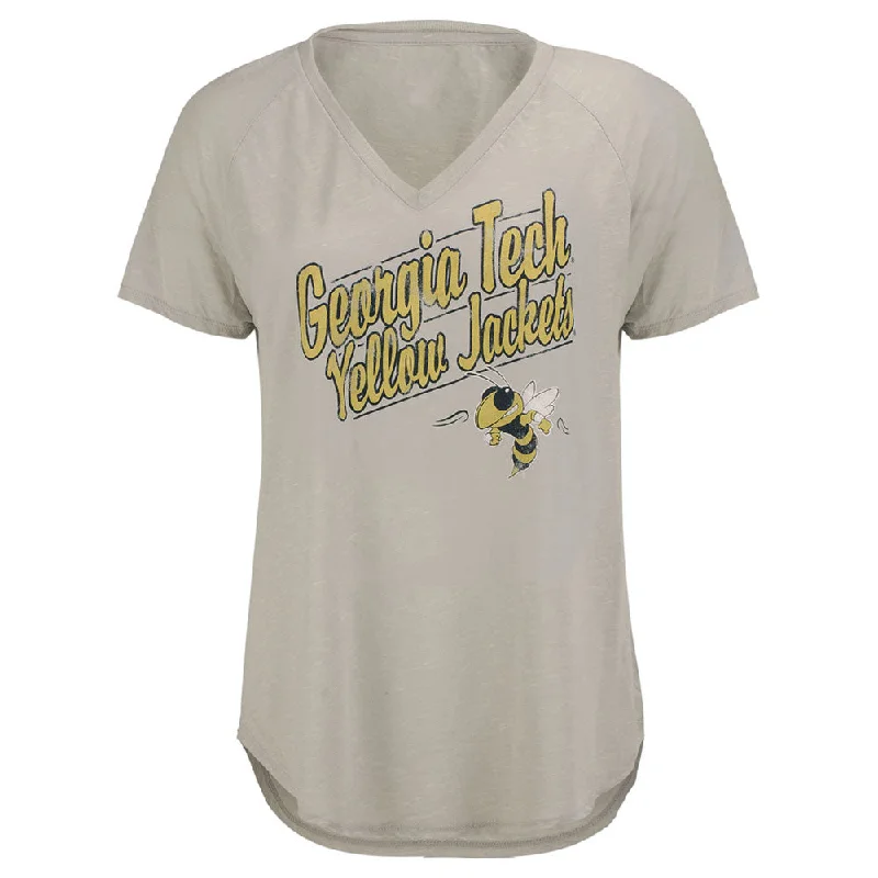 Pocketed Women T Shirt for Added FunctionalityPocketed Women T Shirt for Added FunctionalityLadies Georgia Tech Yellow Jackets Speckle V-Neck T-Shirt