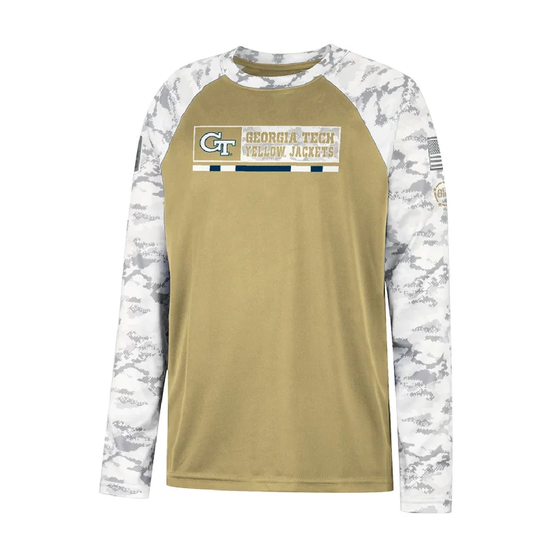 Plus Size Women T Shirt for a Comfortable and Flattering FitPlus Size Women T Shirt for a Comfortable and Flattering FitYouth Georgia Tech Yellow Jackets Raglan Long Sleeve Gold T-Shirt