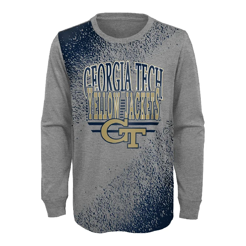 Ringer T Shirt Women with Retro - Inspired StripesRinger T Shirt Women with Retro - Inspired StripesYouth Georgia Tech Yellow Jackets Half Time Grey Long Sleeve T-Shirt