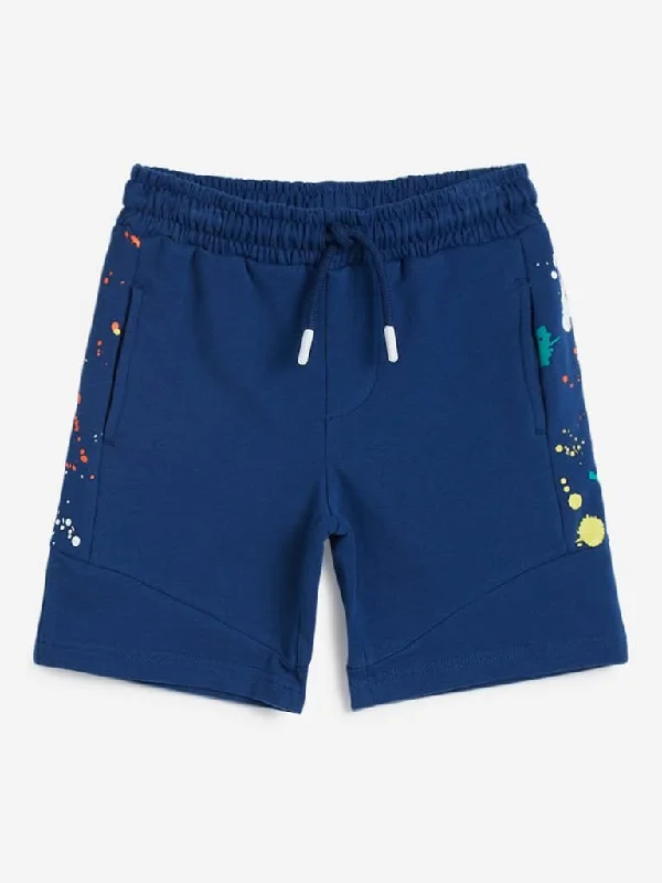 HOP Kids Blue Splatter Design Shorts