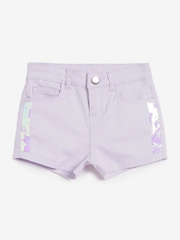 HOP Kids Lilac Sequinned Shorts