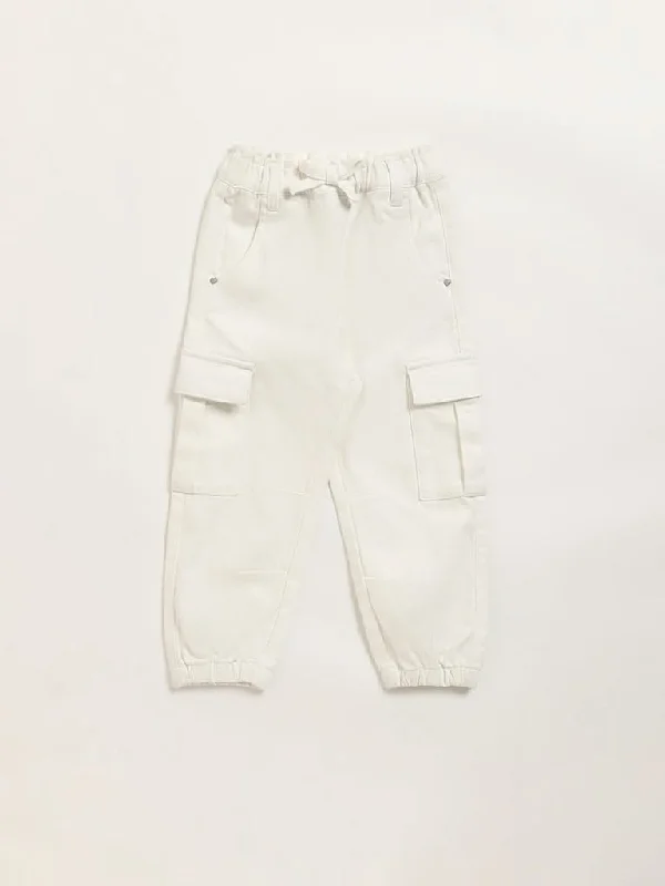 HOP Kids Off-White Cargo Joggers