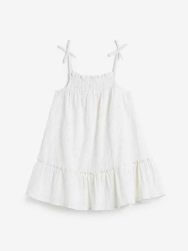 HOP Kids Off White Shimmering Phoebe Dress