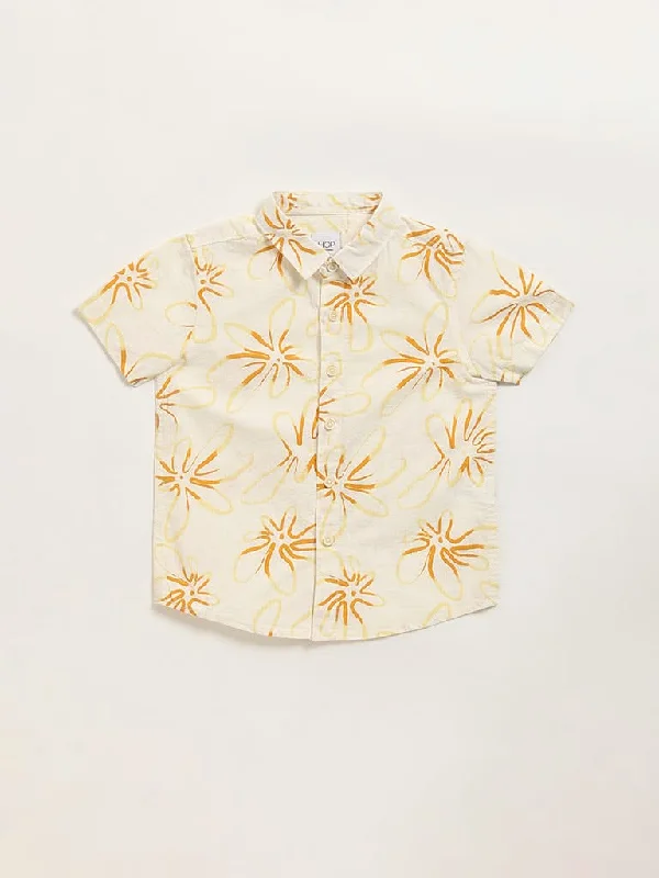 HOP Kids Yellow Floral Print Shirt