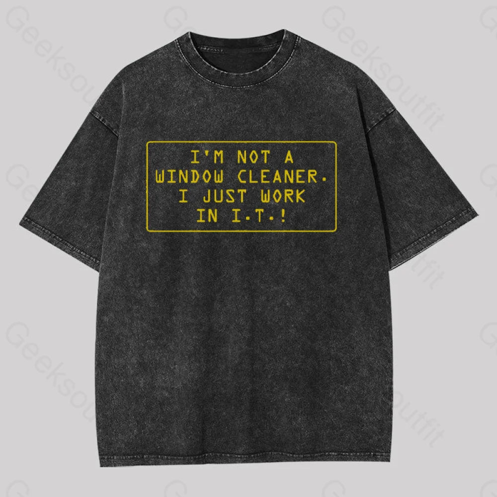 Embroidered Women T Shirt with Intricate DetailsEmbroidered Women T Shirt with Intricate DetailsI'm Not a Window Cleaner Washed T-shirt