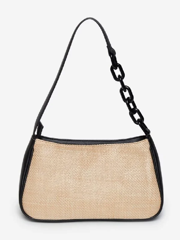 LOV Light Brown Jute Kylie Shoulder Bag