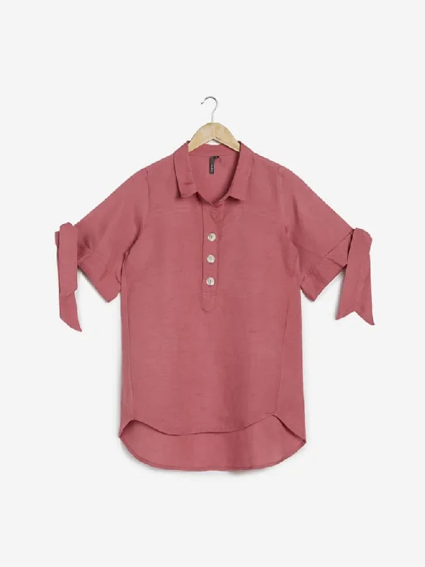 LOV Persian Rose High-Low Crystie Top