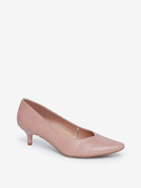 LUNA BLU Pink Comfort-Fit Textured Pumps