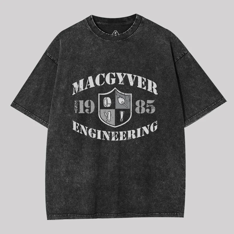 Ringer T Shirt Women with Retro - Inspired StripesMacGyver Engineering Washed T-shirt