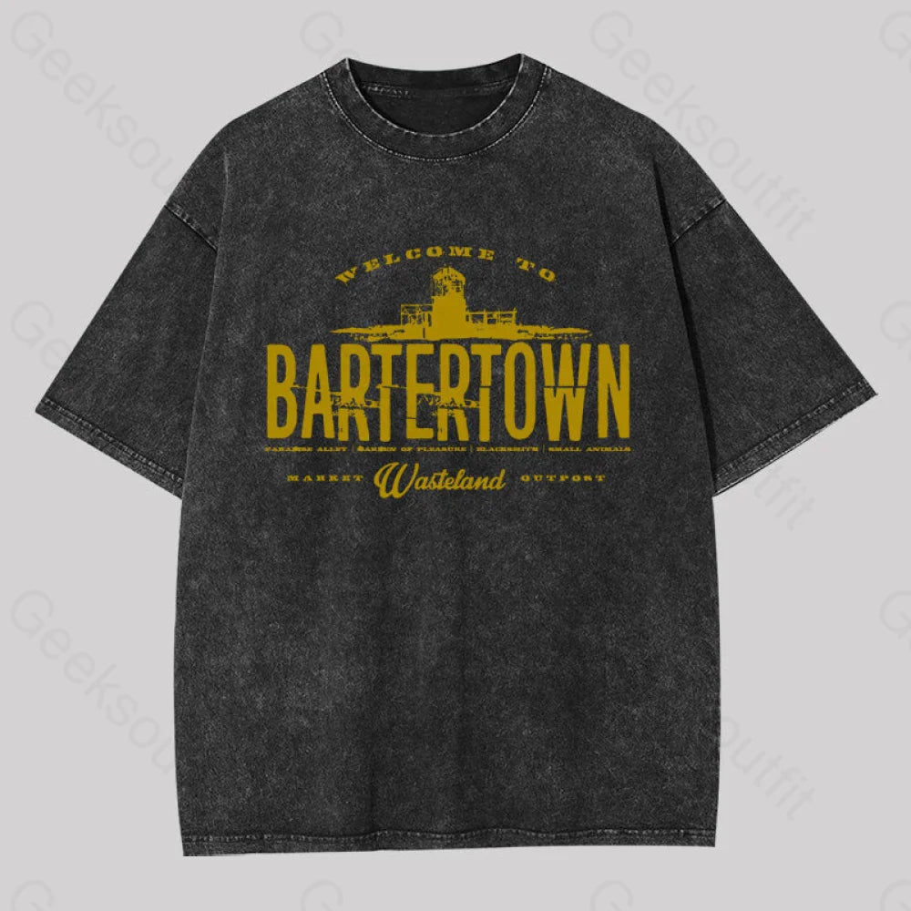 Embroidered Women T Shirt with Intricate DetailsEmbroidered Women T Shirt with Intricate DetailsMad Max Bartertown Geek Washed T-shirt